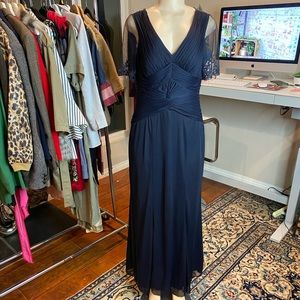 •ADRIANA PAPPEL• Navy Formal Gown Dress